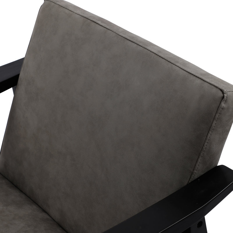 Karthika Faux Leather Armchair, Gray