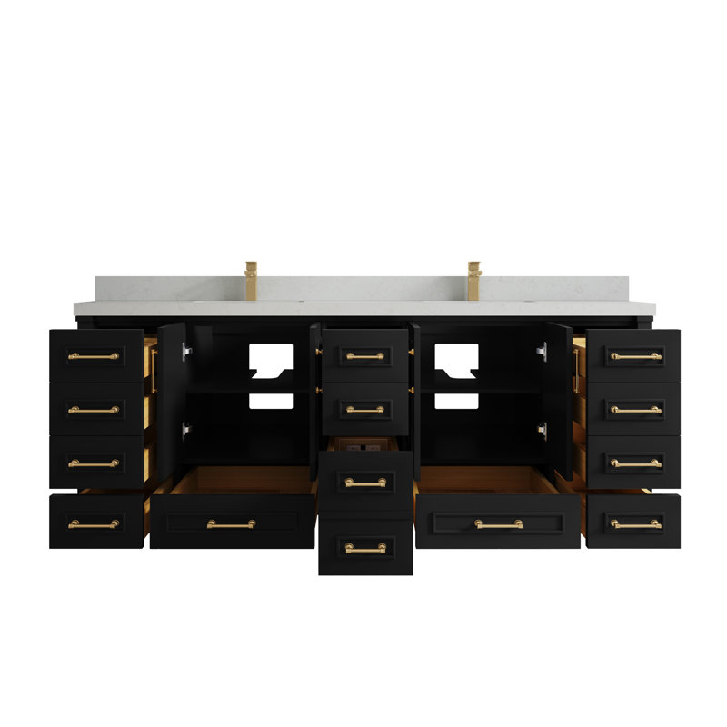 Aberdeen Bathroom Vanity, Carrara, Black