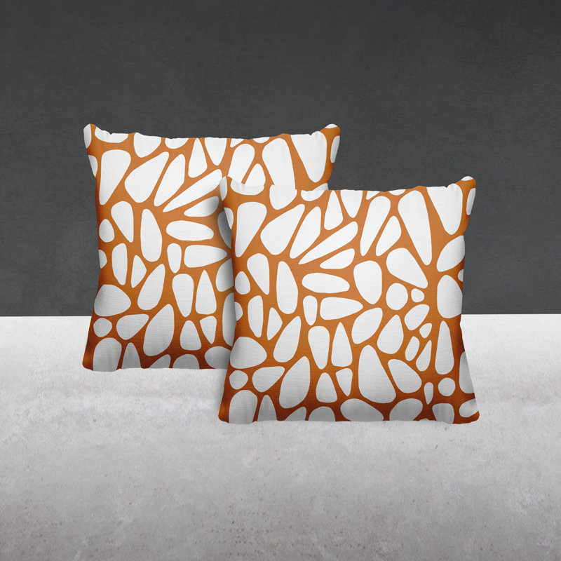 Coussin Stone, L 19 po x H 19 po, Orange