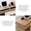 Bureau rectangulaire à 2 tiroirs en bois manufacturé brun noisette + blanc crème-109788894