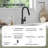  Pull Down Sprayer Kitchen Sink Faucet, Single Handle Kitchen Faucet with LED Light Base-102806758