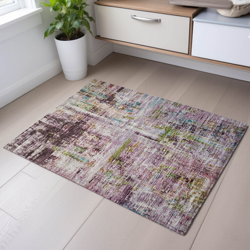 Premium Machine Washable Lyndhurst AMF1194 Abstract Rug, Rectangle 1'8" x 2'6"