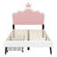 Lit de princesse simple avec détails rembourrés et tête de lit en forme de couronne