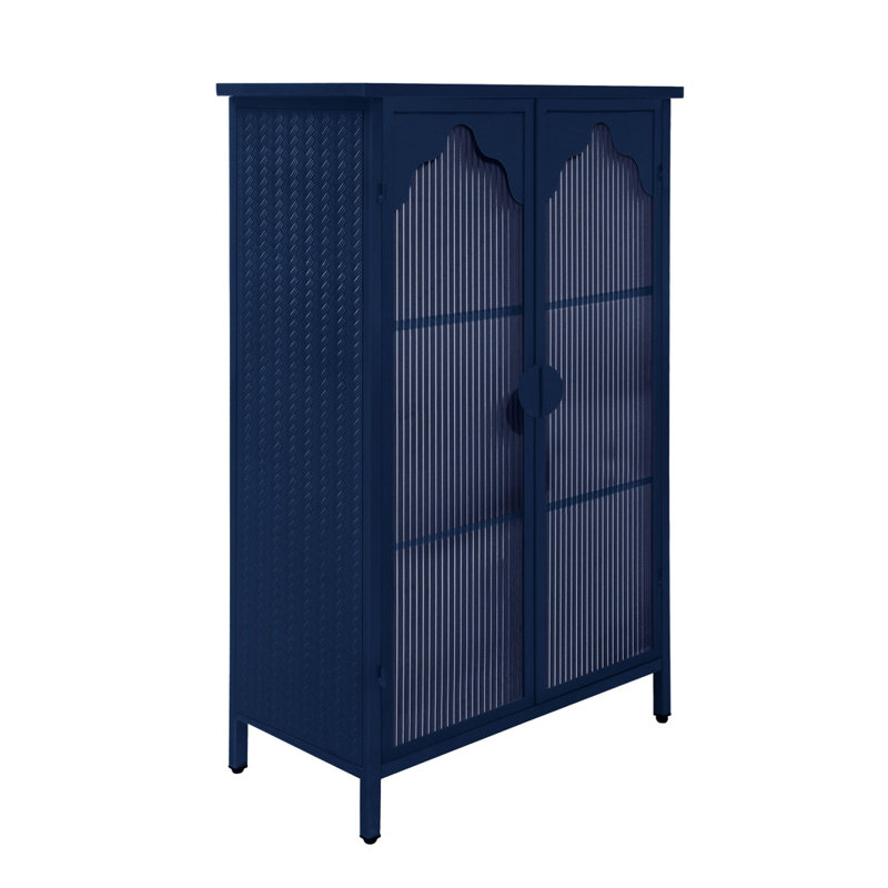 Vitrine en métal avec portes en verre