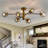 Modern Semi Flush Mount Ceiling Light Fixture 6-Light Sputnik Chandelier With Glass Globe Mid Century Lighting For Dining Room Kitchen Bedroom Living Room Farmhouse-1922002773