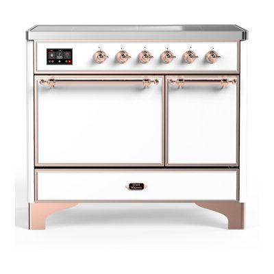 Majestic III Series 40 Inch Induction Range with 6 Induction Elements in White (Copper Trim)