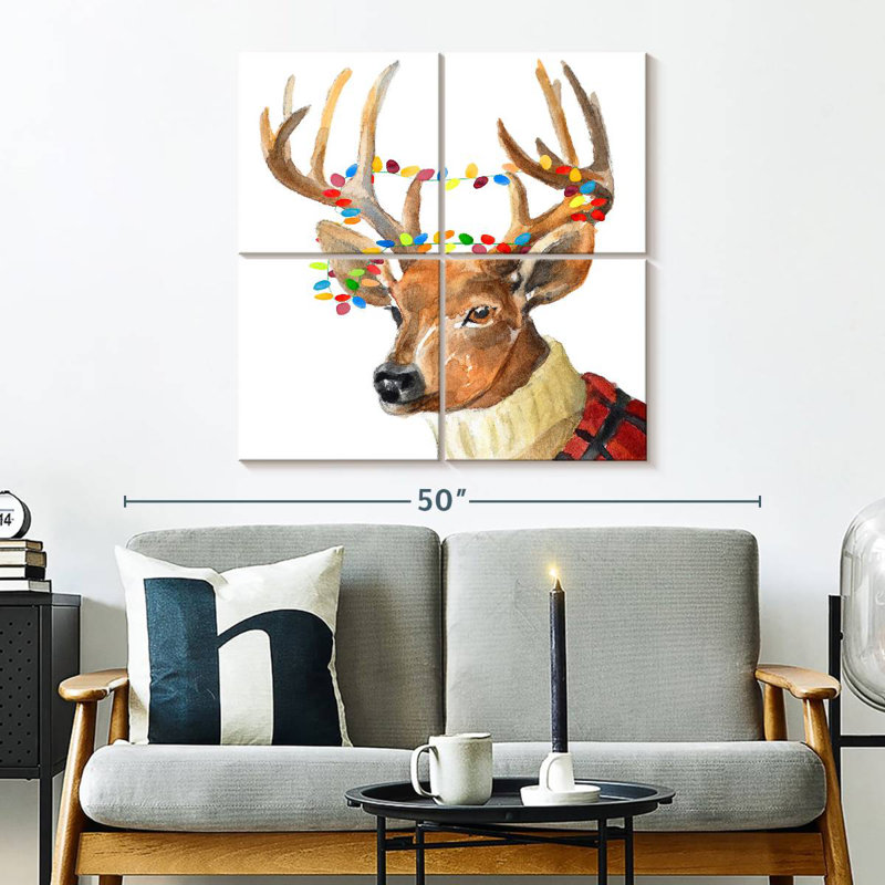 Brampt Christmas Lights Reindeer Sweater, 32" H x 32" W