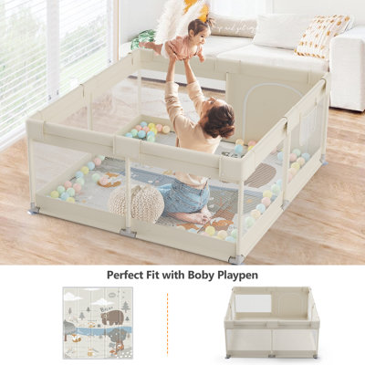 47x47inch Play Pen With Mat For Babies And Toddlers, Playpen With Mat, Baby Playpen With Mat, Mall Baby Playpen With Mat