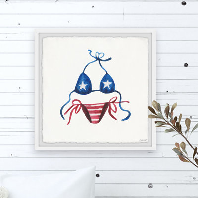 "Trendy bikini Strings", reproduction d’art encadrée
