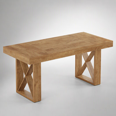 Bureau de direction spacieux de style champêtre de 63 pouces avec un grand espace de travail et un charme rustique pour le bureau à domicile
