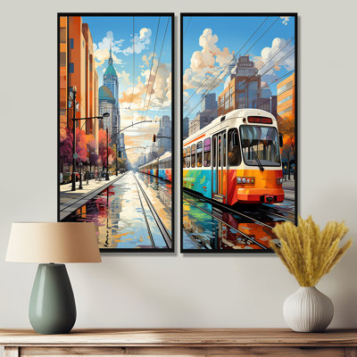 «City Philadelphia Popart I», ensemble d'art mural de 2 paysages urbains de Philadelphie