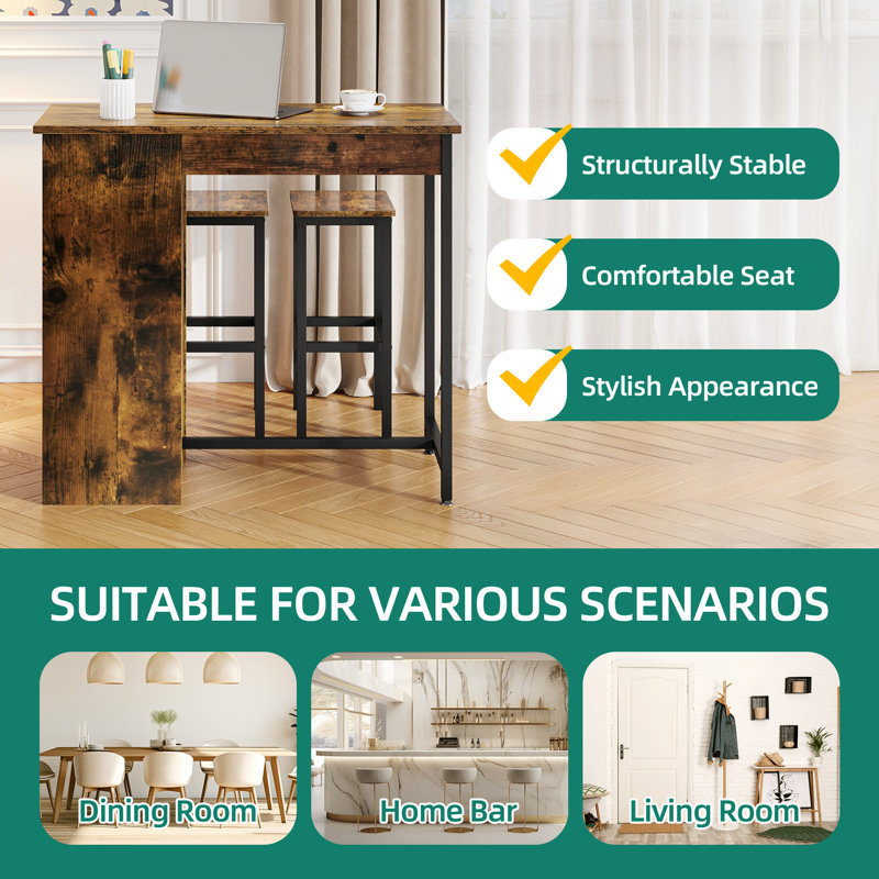 Rechaba 2 - Person Dining Set, Brown