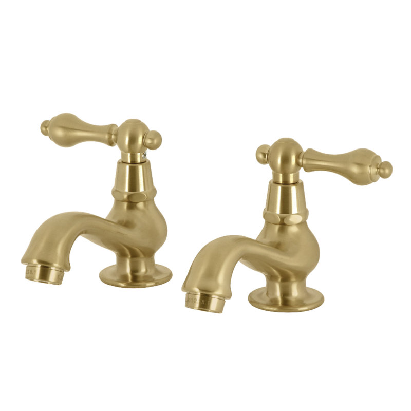 Kingston Brass Heritage Two-Handle Deck Mount Basin Tap Faucet, Gold