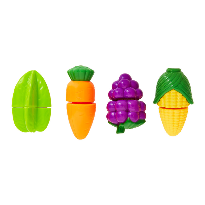 46-Piece Multicolor ABS Plastic Play Food Set with Kitchen Accessories