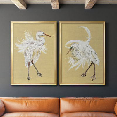 " Heron Plumage V " 2 - Pieces Painting Print