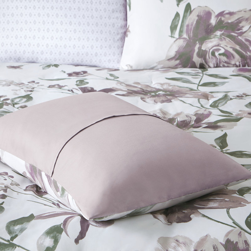 King Comforter Sheets , Taupe Floral Print, Soft Microfiber, Allergen- Bedding Bed With Mauve Comforter, Microfiber Sheets, Grey Diamond Pattern, Elastic Fitted Sheet,