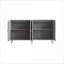 Armoires | Buffet moderne 4 portes gris ardoise avec tablettes réglables, pieds en métal stables, pour la cuisine d'entrée de salle à manger | Panneau de fibres à densité moyenne | Salon
