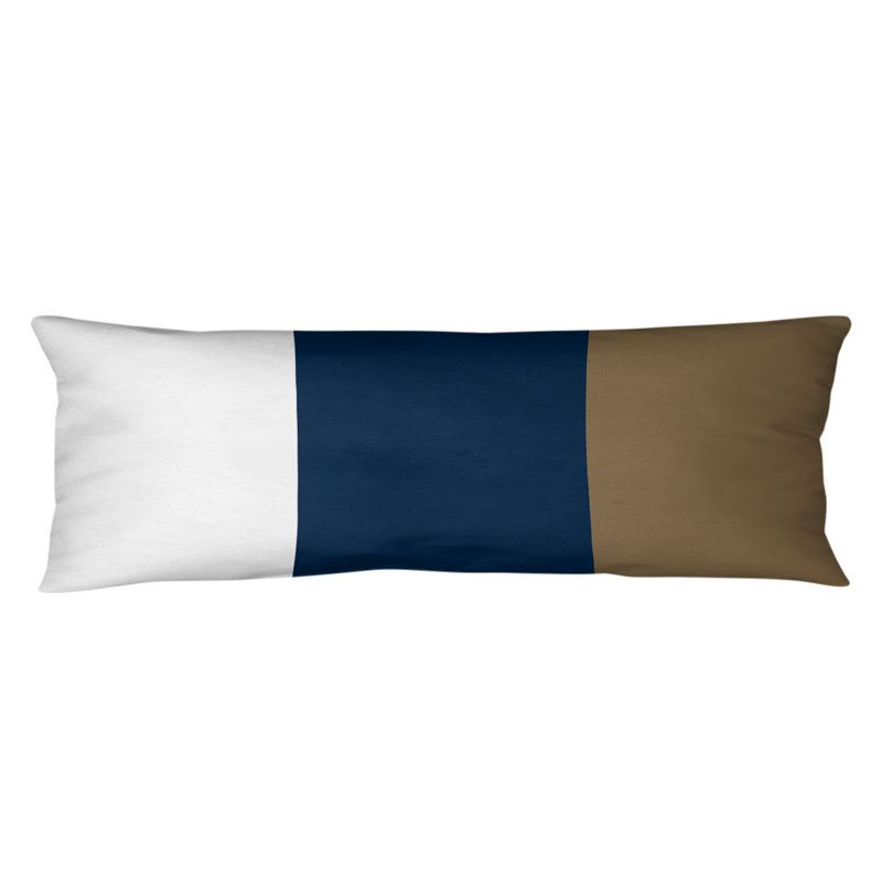 Oreiller de corps en polyester / polyester Arizona Football Stripes, Football d'Achille, Bleu marine / rouge doré foncé