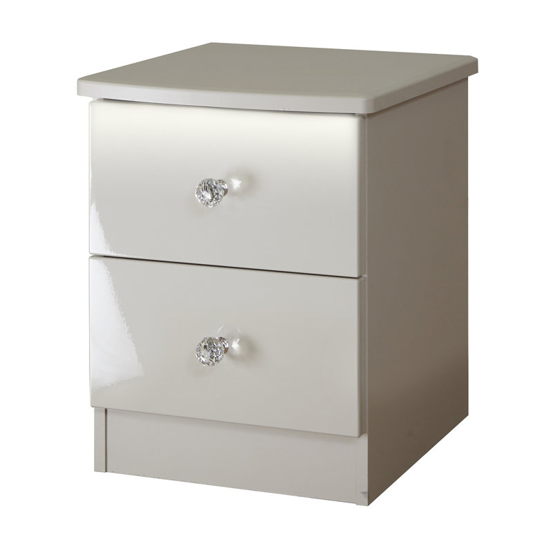 Fully Assembled Alush 2 Drawer Bedside Table