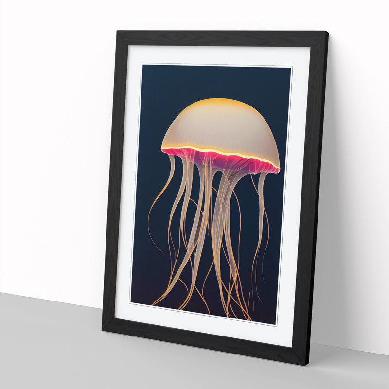 Casas Jellyfish Vol.5 - Picture Frame Print, 34" H x 25" W, Beige