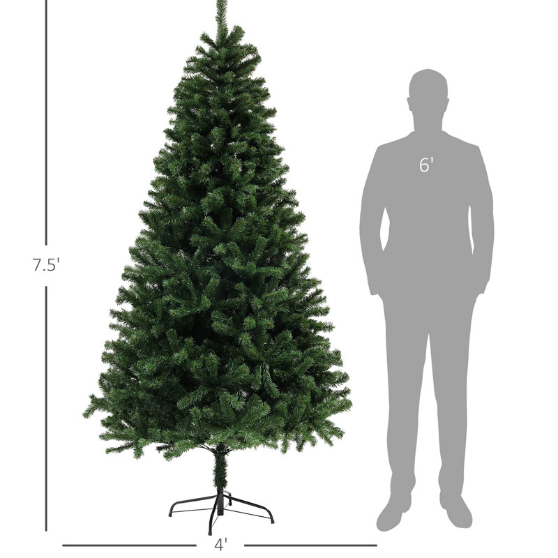 Arbre de Noël artificiel, arbre de Noël avec 1346 pointes de branches, ouverture automatique, décor des Fêtes avec base en acier