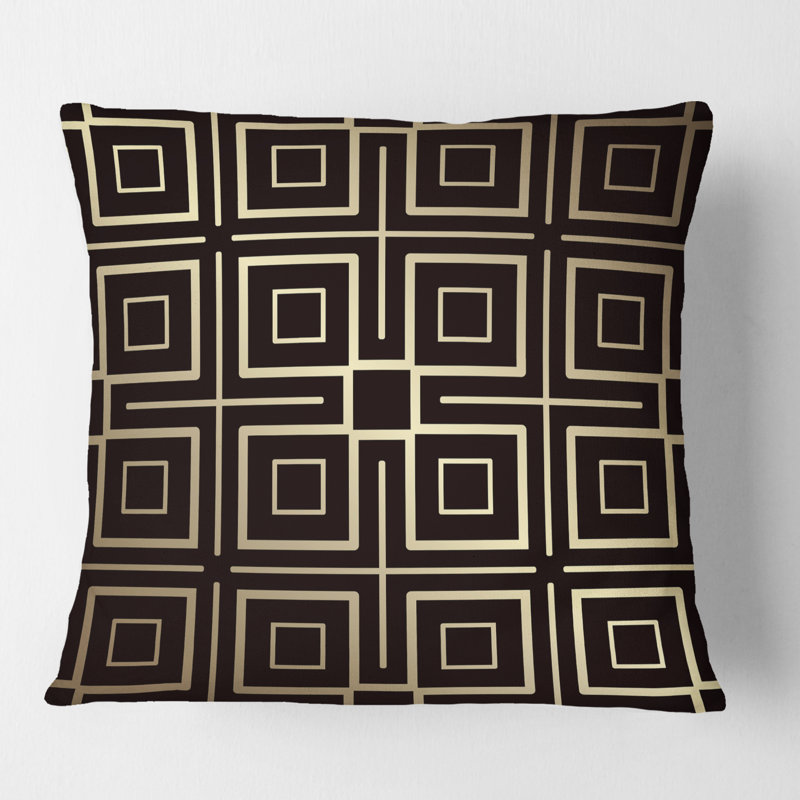 Coussin Golden Luxury GeometricsXII - Mid-Century Modern, 18 po x 18 po
