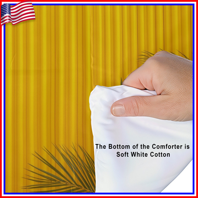 Yellow Vertical Stripes Comforter, Queen