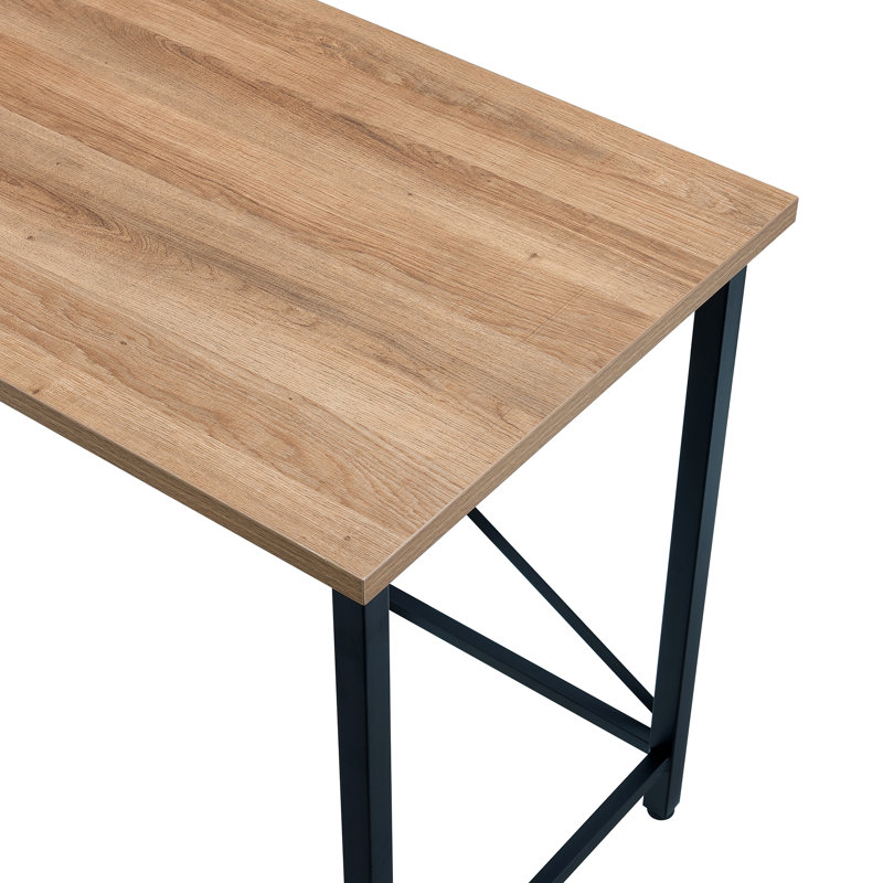 Kosiur Steel Writing Desk, Golden Oak