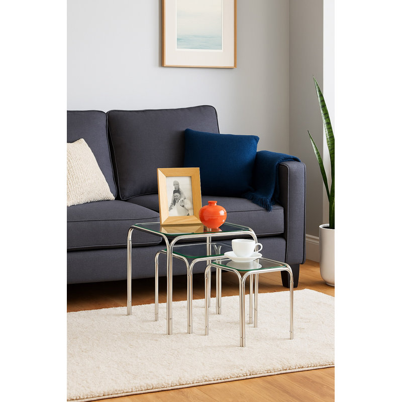 Irwin Glass Top Nesting Tables, Clear