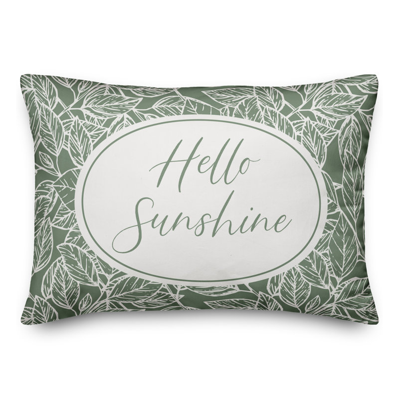 Housse de coussin rectangulaire d'extérieur Hello Sunshine, Vert