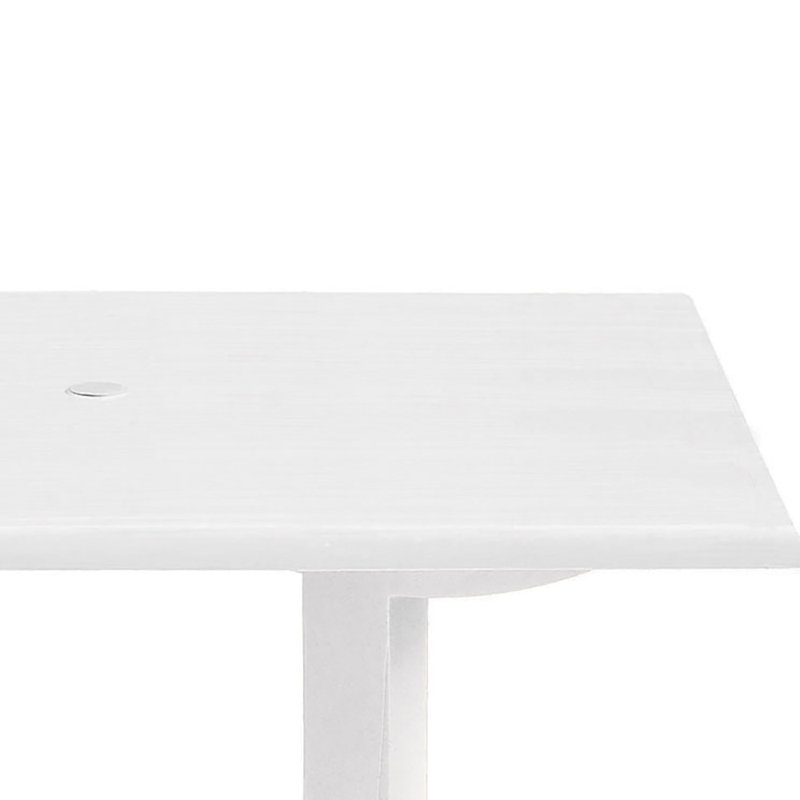 Table de salle à manger Atlanta, Plateau blanc / base blanche