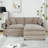Modern Chenille Loveseat Sofa Couch With Ottoman-506217870-506217865