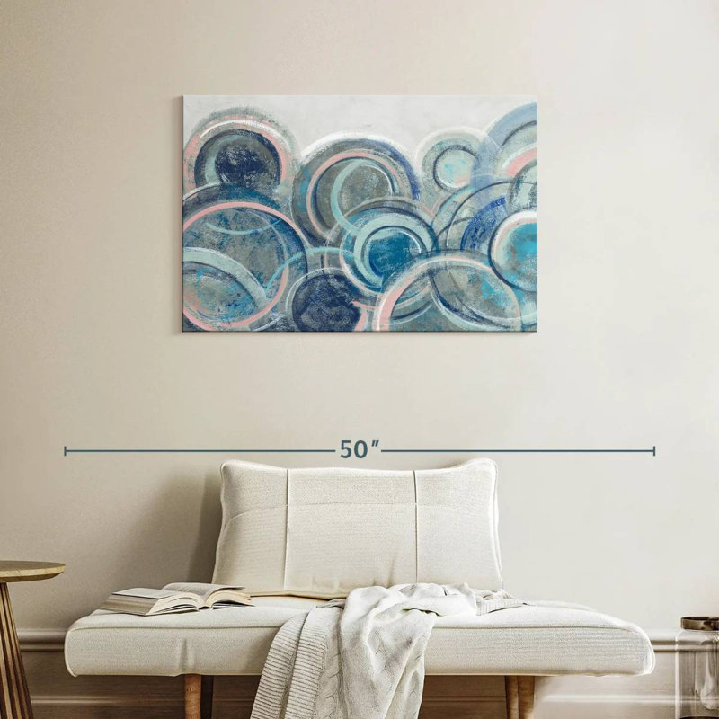 Avery Variation Blue Grey Pink, 24" H x 36" W