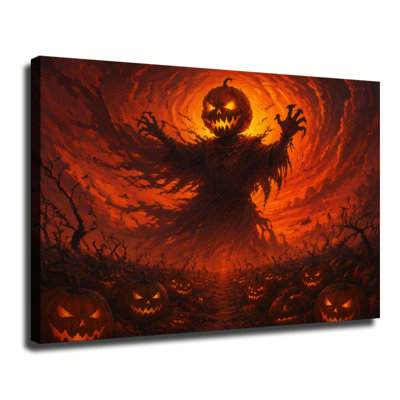 Art mural sur toile, citrouille d'Halloween