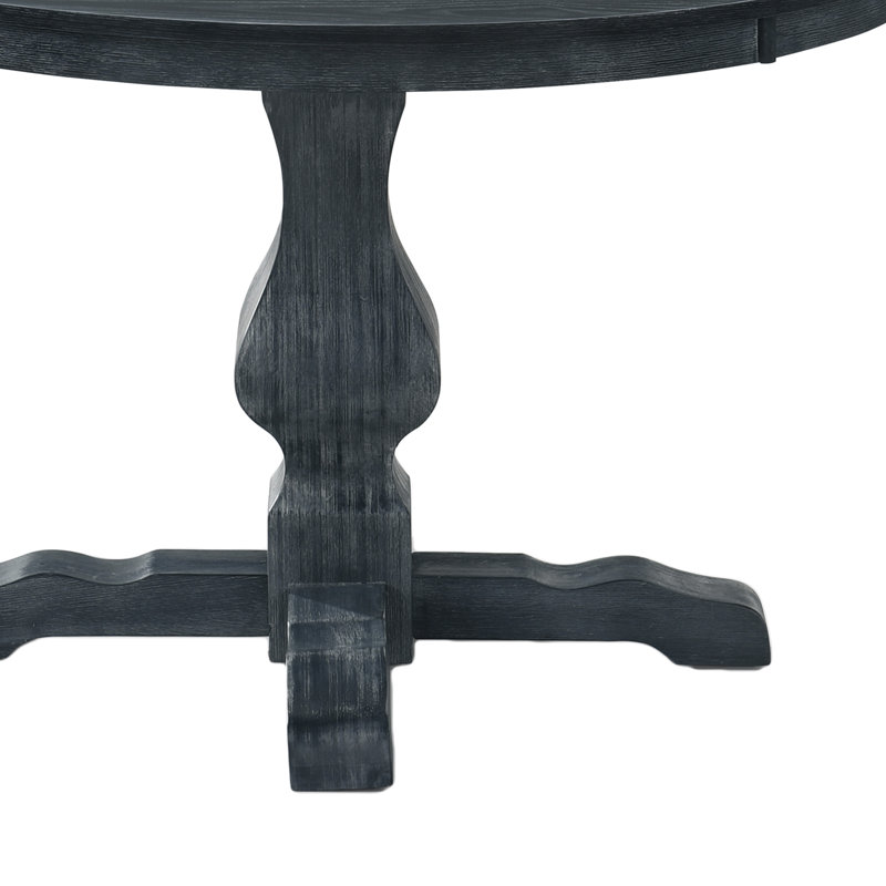 Burnley 4 - Person Pedestal Dining Set, Gray, Gray, Gray/Black