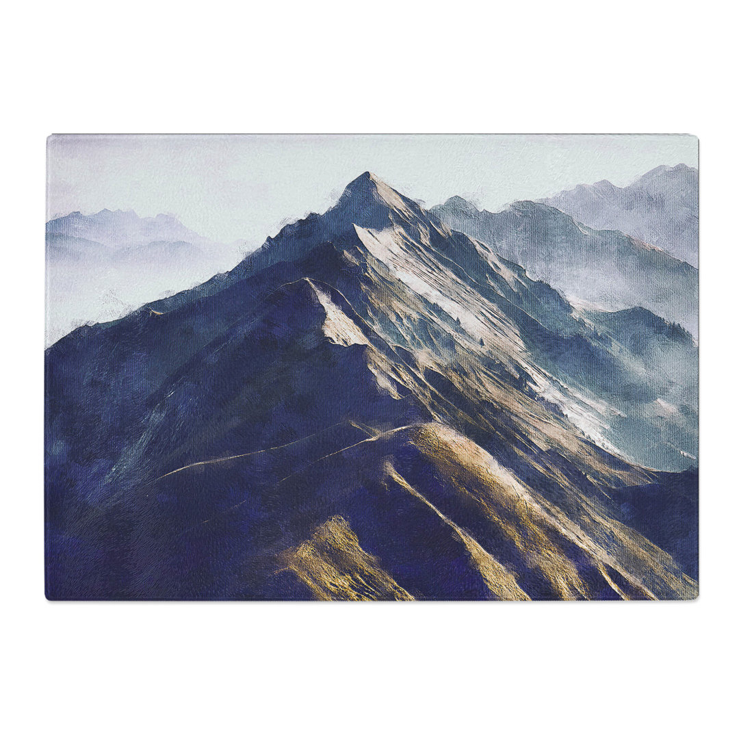 Tempered Glass Mountain Ridge in Switzerland Chopping Board