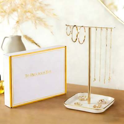 Support de rangement pour colliers, bracelets, bagues, boucles d'oreilles, décor de chambre esthétique pour filles et femmes, or