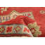 Tapis unique en laine noué à la main rouge Gazni des années 2010 de 3 pi x 4 pi 11 po Qaiden