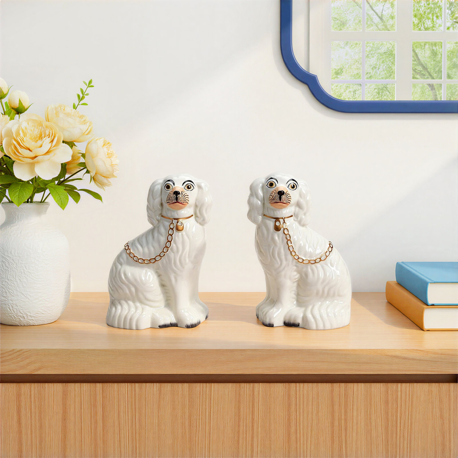 Set Of 2 Staffordshire Dog Statues