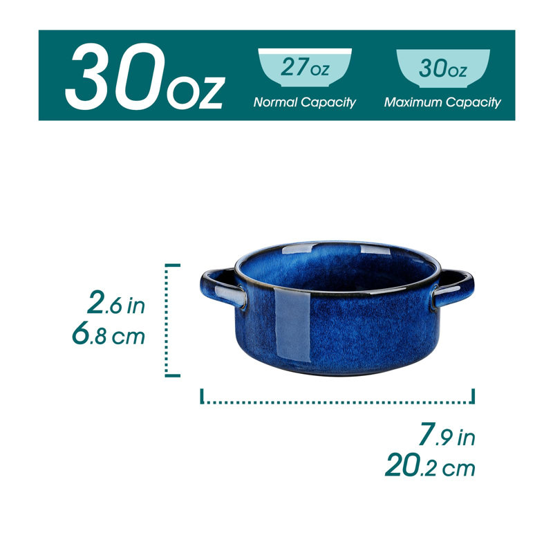 Bols à soupe étoilés avec poignées, bols à soupe d'oignons français 30 oz, bols à soupe allant au four