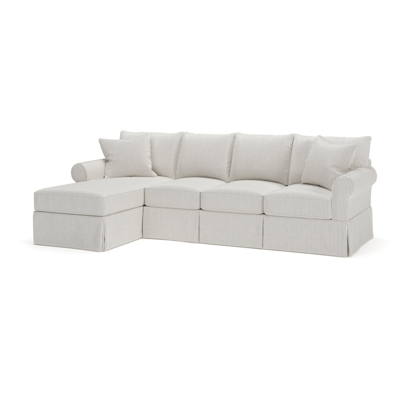 Canapé modulaire avec canapé-lit Amari, Rayures tissées croisière à la dérive, Face à la gauche
