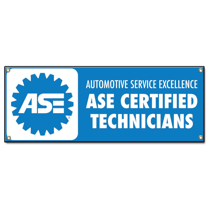 Bannière 24 "x 72" pour technicien certifié ASE, H 24 po x l 72 po x P 0,1 po