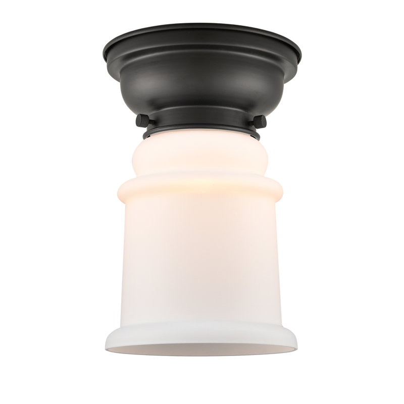 Alexandira Glass Flush Mount, Matte White, No Bulb Included, Matte Black