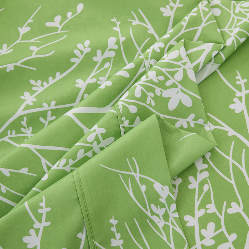 Sage and White Queen Microfiber 4-Piece Sheet Set