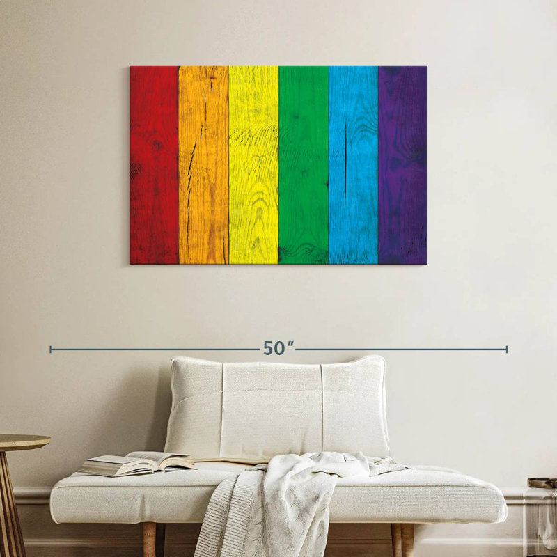 Fierté des couleurs sur bois, H 26 po x l 39 po