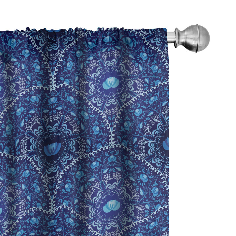 Floral Semi-Sheer Rod Pocket Curtain Panels, 28" x 84"