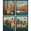 «Mountain Deer Forest», reproduction encadrée sur papier 4 pièces-97782508-97782510