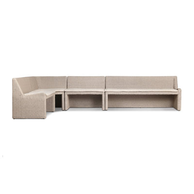 Senna Outdoor Dining Banquette L Shape 144"-Vintage White