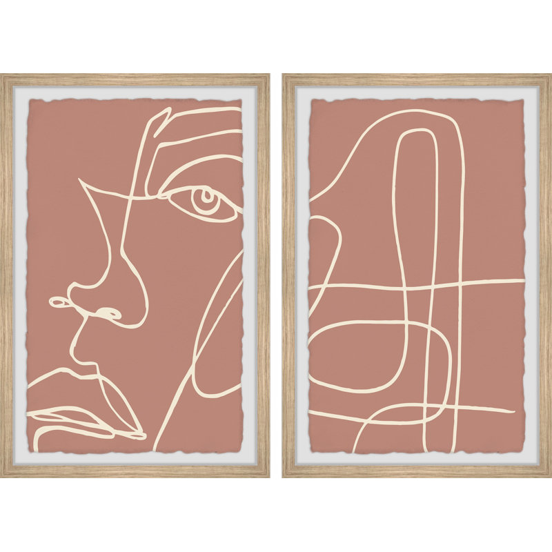 Larina Twisted Mirror 2 Piece Single Picture Frame Wall Art, 45cm H x 38cm W x 3.81cm D