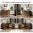 47.24"Solid Wood Extendable Dressing Table with Makeup Mirror and Makeup Stool